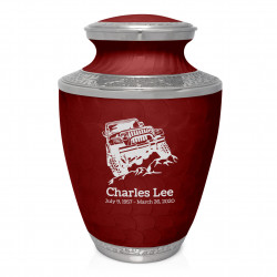 Offroad Truck Cremation Urn - Rose Red