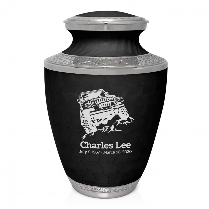 Offroad Truck Cremation Urn - Ebony Black