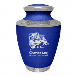 Offroad Truck Cremation Urn - Royal Blue