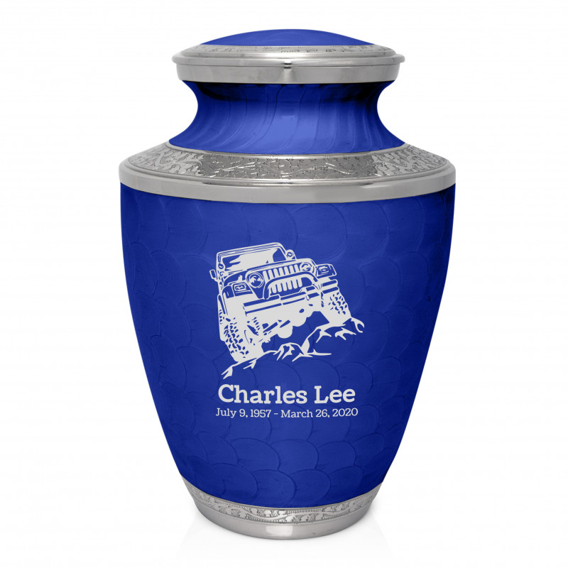 Offroad Truck Cremation Urn - Royal Blue