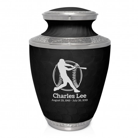 Baseball Cremation Urn - Ebony Black
