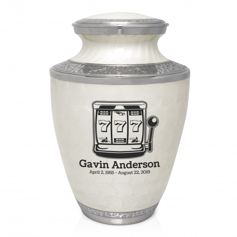 Slot Machine Cremation Urn - Radiant White