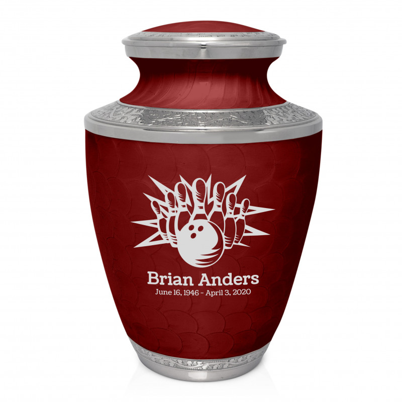 Bowling Cremation Urn - Rose Red