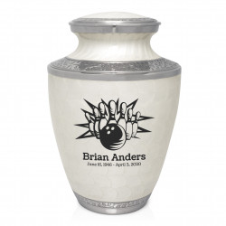 Bowling Cremation Urn - Radiant White