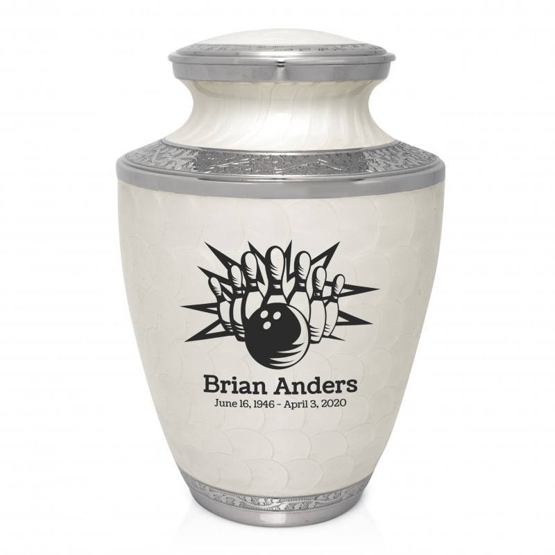 Bowling Cremation Urn - Radiant White