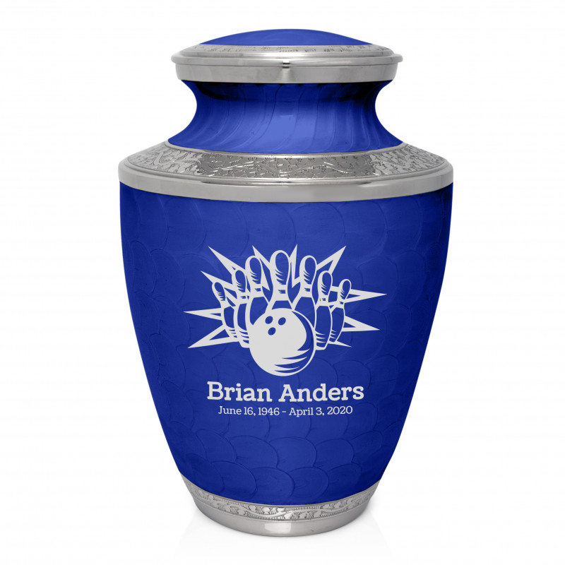Bowling Cremation Urn - Royal Blue