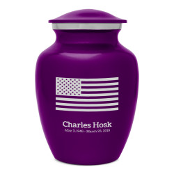 American Flag Sharing Urn - Purple Luster