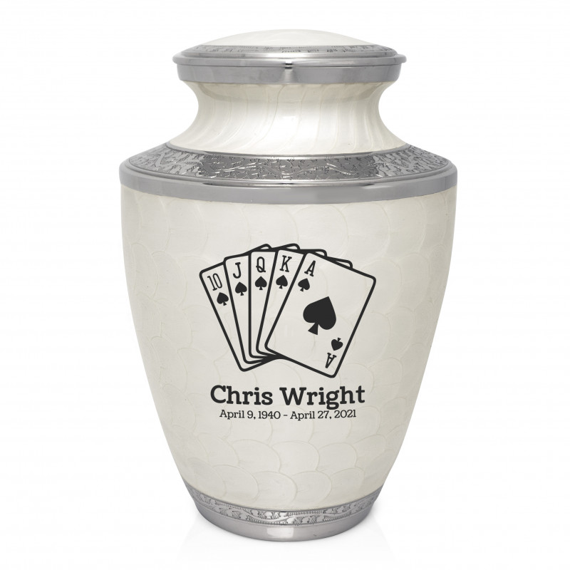 Playing Cards Cremation Urn - Radiant White