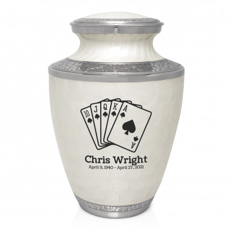 Playing Cards Cremation Urn - Radiant White