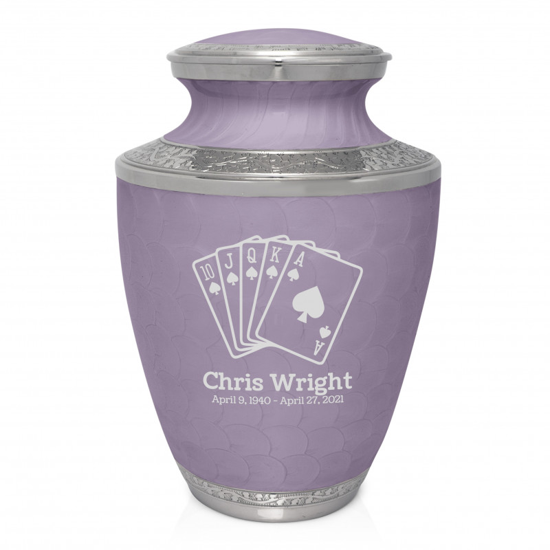 Playing Cards Cremation Urn - Regal Purple