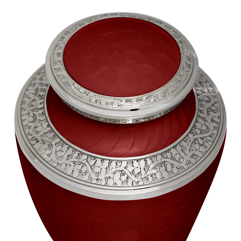 Card Suits Cremation Urn - Rose Red