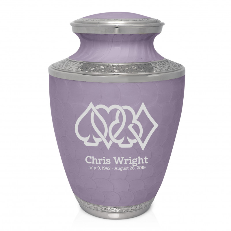 Card Suits Cremation Urn - Regal Purple