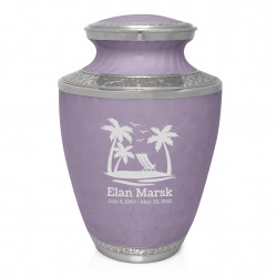 Tropical Beach Cremation Urn - Regal Purple