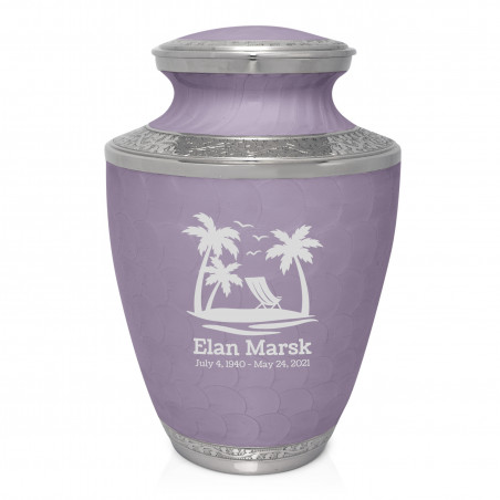 Tropical Beach Cremation Urn - Regal Purple