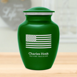 American Flag Sharing Urn - Shamrock Green