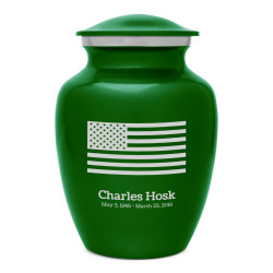 American Flag Sharing Urn - Shamrock Green