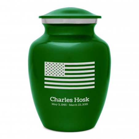 American Flag Sharing Urn - Shamrock Green