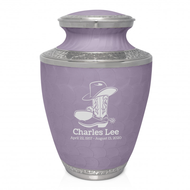 Cowboy Boots Cremation Urn - Regal Purple