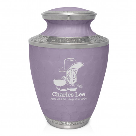 Cowboy Boots Cremation Urn - Regal Purple
