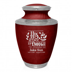 His Grace Is Enough Cremation Urn - Rose Red