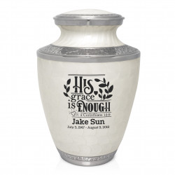 His Grace Is Enough Cremation Urn - Radiant White