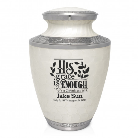 His Grace Is Enough Cremation Urn - Radiant White
