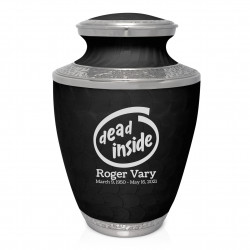Dead Inside Cremation Urn - Ebony Black