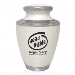 Dead Inside Cremation Urn - Radiant White