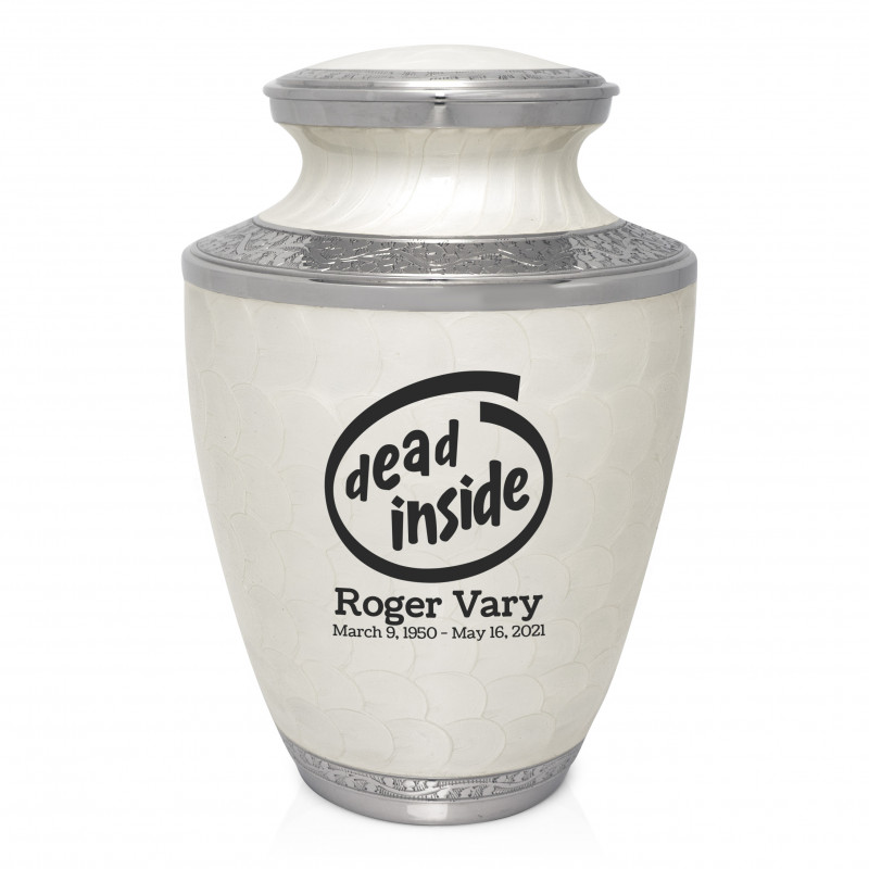 Dead Inside Cremation Urn - Radiant White