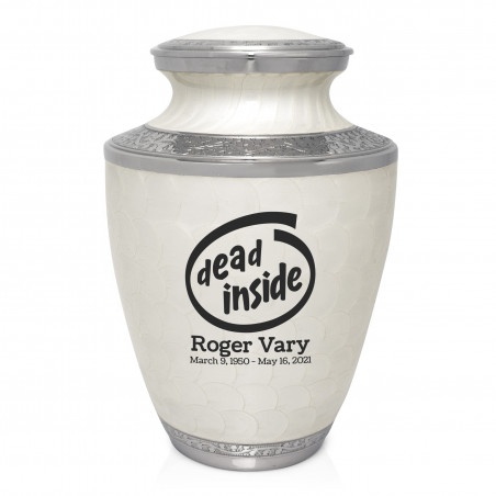Dead Inside Cremation Urn - Radiant White