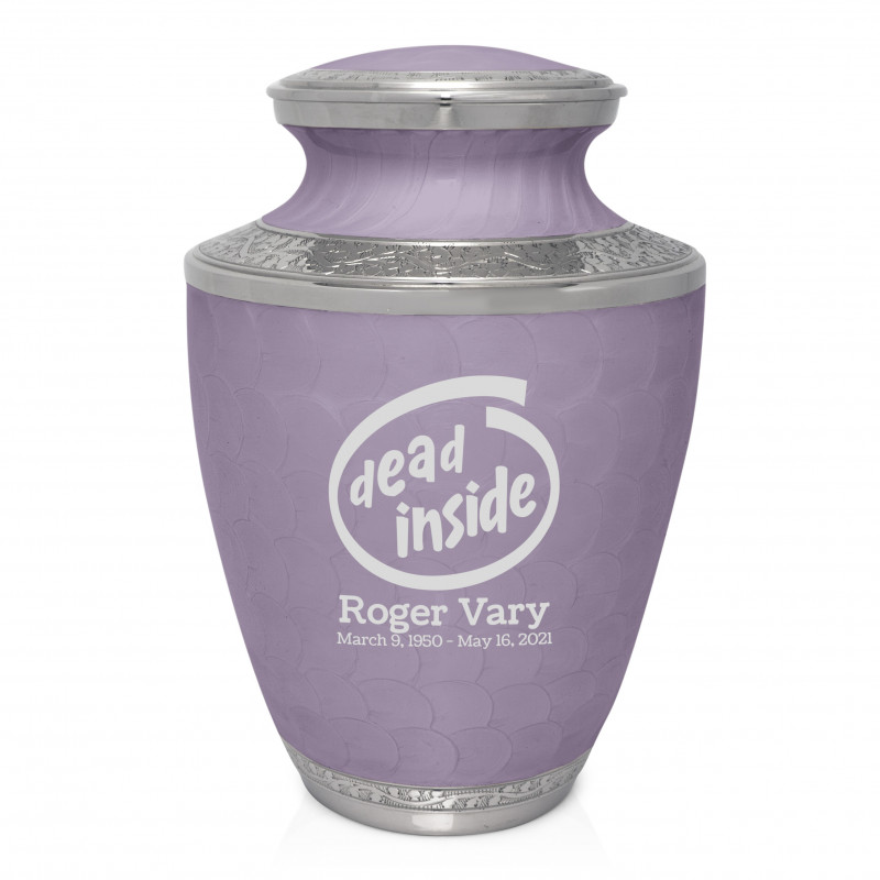 Dead Inside Cremation Urn - Regal Purple