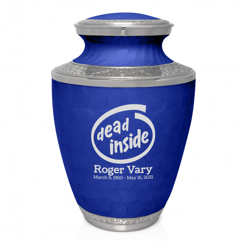Dead Inside Cremation Urn - Royal Blue