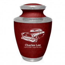 Classic Car Cremation Urn - Rose Red
