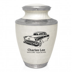 Classic Car Cremation Urn - Radiant White