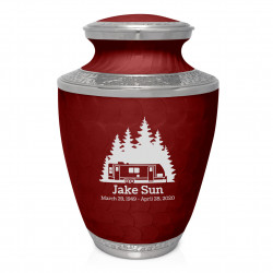 Fifth Wheel Camper Cremation Urn - Rose Red