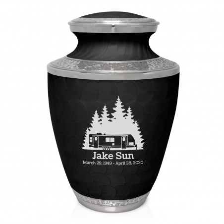 Fifth Wheel Camper Cremation Urn - Ebony Black