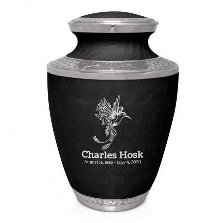Natures Peace Hummingbird Cremation Urn - Ebony Black