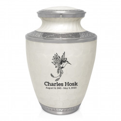 Natures Peace Hummingbird Cremation Urn - Radiant White