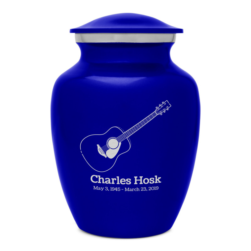 Acoustic Guitar Sharing Urn - Midnight Blue