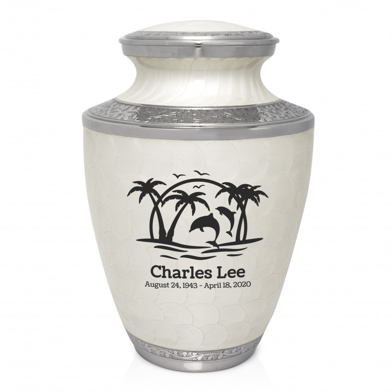 Endless Summer Sunset Cremation Urn - Radiant White