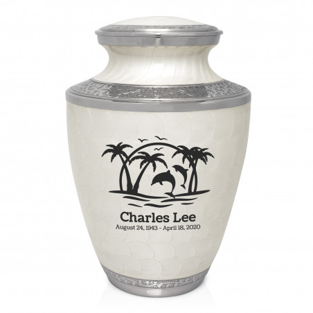 Endless Summer Sunset Cremation Urn - Radiant White