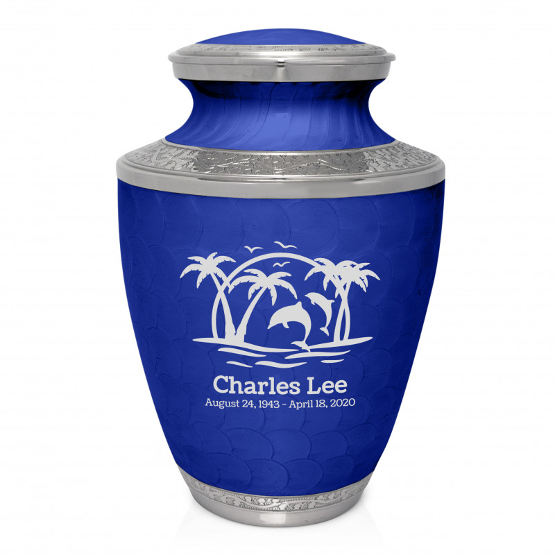 Endless Summer Sunset Cremation Urn - Royal Blue