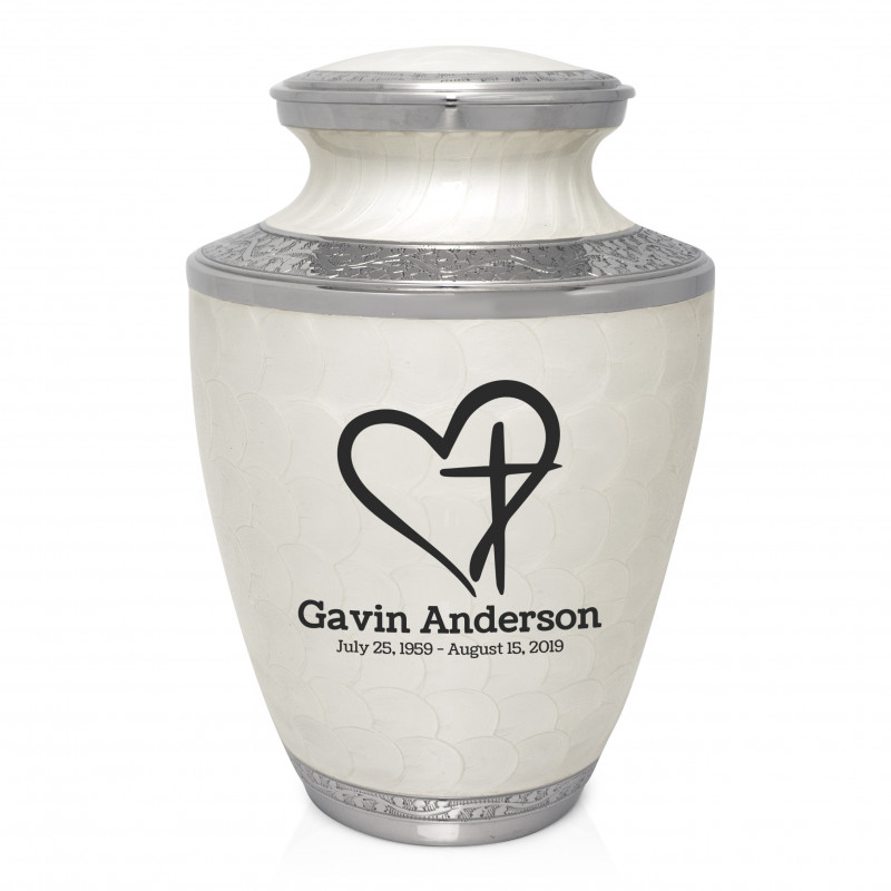 Love of Christ Cremation Urn - Radiant White