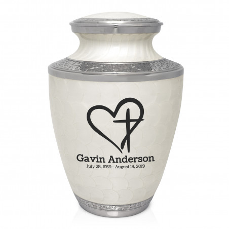 Love of Christ Cremation Urn - Radiant White