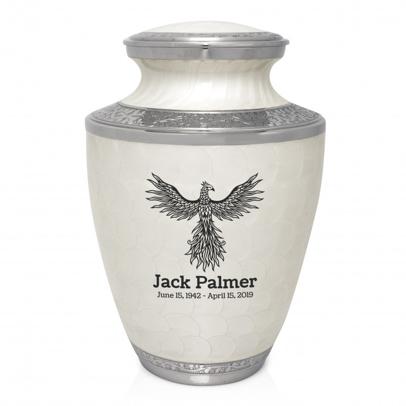 Phoenix Cremation Urn - Radiant White