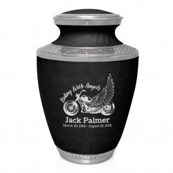 Riding with Angels Motorcycle Cremation Urn - Ebony Black