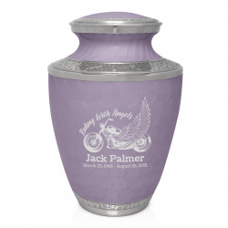 Riding with Angels Motorcycle Cremation Urn - Regal Purple