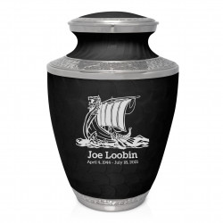 Viking Ship Cremation Urn - Ebony Black
