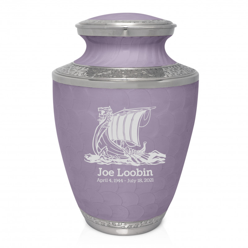 Viking Ship Cremation Urn - Regal Purple