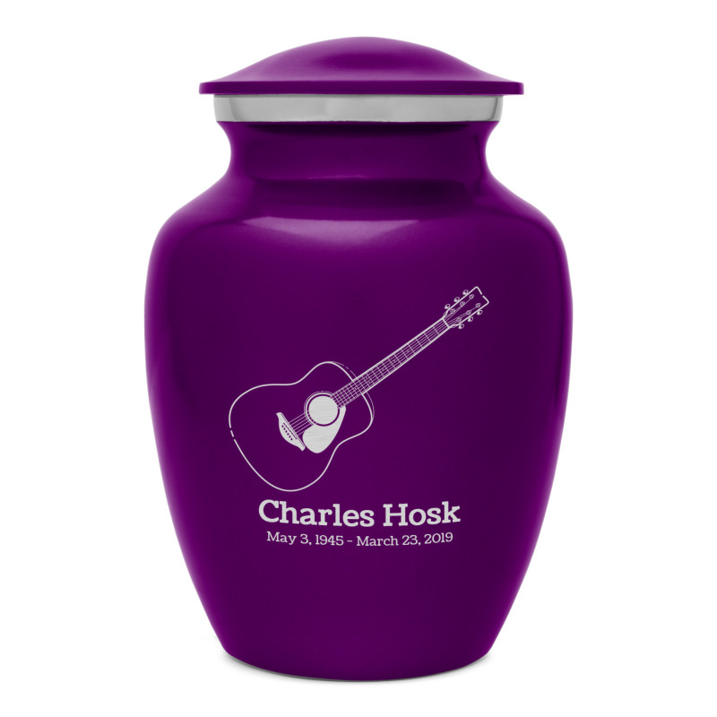 Acoustic Guitar Sharing Urn - Purple Luster